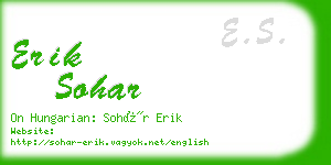 erik sohar business card